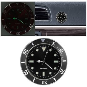 Resim Araç İçi Yapıştırma Saat Araba Işıklı Saat Siyah 