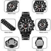 Resim Sones Curren M8355 Erkek Saati Su Geçirmez Kuvars Altı Dikiş Takvim Çelik Kemer İş Saati Gül Kabuğu Mavisi 