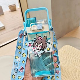Resim QQTdds Karikatür Plastik Bardak Sevimli Ikili Içme Kupa Çocuk Pipetli Kur (Yurt Dışından) 