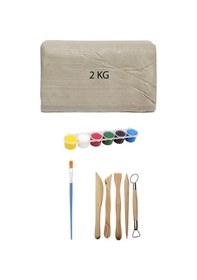 Resim Seramik Hamuru 2 Kg Ebeşuar 6x15 Ml Akrilik Boya Çamur Kil Seti 