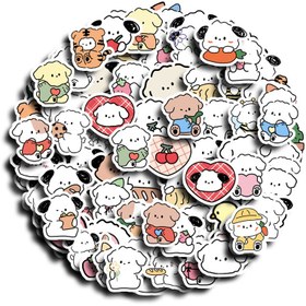 Resim 100 Adet Sevimli Kore Köpek Vinil Stickerları - Su Geçirmez & Yeniden Kullanılabilir, Laptoplar, Telefonlar, Su Şişeleri için Fantastik Karikatür Köpekler - Öğrenciler, Öğretmenler, El Sanatları Yapımcıları için İdeal, Kış ve Yeni Yıl için Mükemmel 