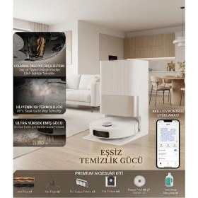 Resim Dreame Çift Rulo Fırçalı 20000 Pa Yüksek Vakumlu 6 cm Engel Tırmanan Uv Sterilizasyonlu Akıllı Istasyonlu Yedek Parçalı Islak Kuru Robot Süpürge 