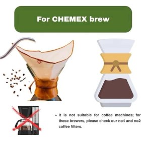 Resim AyrStore (2 Adet) Yıkanabilir, Kumaş Chemex Kahve Filtresi AĞARTILMAMIŞ%100 Ham Pamuk, Organik, Ekolojik 