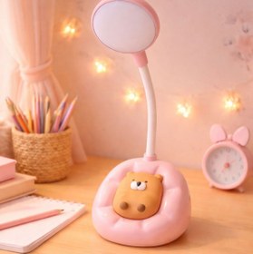 Resim Teknoland Park Sevimli Uyuyan Ayıcık Masaüstü Led Lamba Hediyelik Kitap Okuma Gece Lambası Baş Ucu 