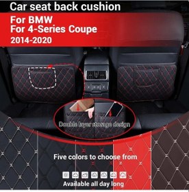 Resim Xuweiwei Black White 2 Adet Araç Kolçak Koruyucu Saklama Cebi Anti-kick Mat Bmw 4 Serisi Coupe 2014-2020 Universal Dayanıklı 