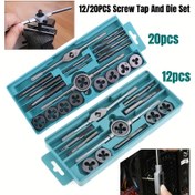Resim 20 Parça Tap ve Die Seti ile Anahtar Saplı - Metrik Standart M3'ten M12'ye, DIY Ev Projeleri için Depolama Kutusuyla Tam Diş Açma Alet Kiti 