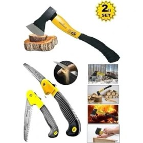 Resim Tech Butiq Fiber Saplı Balta Nacak Kamp Odun Kesme Katlanır Budama Testeresi El Testeresi... 