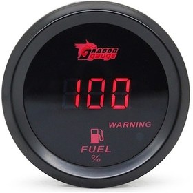 Resim 52mm Dijital Yakıt Seviyesi Göstergesi, 240-33 Ohm Direnc Tipi Sensör İçin Uyumlu, Kırmızı Arka Işık, Modifikasyon Enstrümanı 