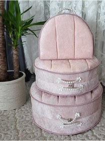 Resim Kırçova Tekstil Şura Sandıkları 3 Lü D Söz Nişan Bohça Gelin Düğün Çeyiz Set 3 Lü 