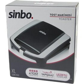 Resim TKÇ Xl Elektrikli Tost Makinesi 4 Tost Yapışmaz Yüzey 1500W SSM-2550 