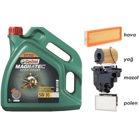 Resim Castrol Magnatec 5W-30 Motor Yağı 4 L + Citroen C4 1.6 Dizel Euro4 Filtre Seti 