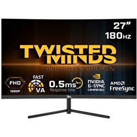 Resim Twisted Minds TM27FHD180VA 27" FHD 180Hz 0.5Ms HDMI DP HDR10 R1500 Kavi̇sli̇ RGB Gaming Moni̇tör 