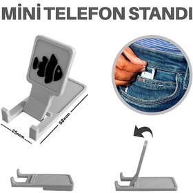 Resim Hergele Masaüstü Mini Cep Telefon Standı - Balıklı Telefon Tutucu 