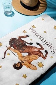 Resim Dijital Baskı Plaj Deniz Havlusu Yay Burcu Desenli Peştamal HVL0039 