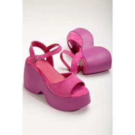 Resim Suins Shoes Suins Biana Kadın Dolgu Taban Dana Süet Sandalet 