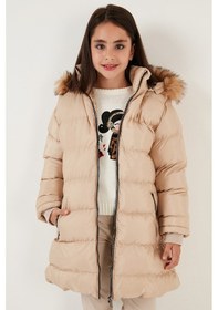 Resim Lela Içi Peluş Astarlı Çıkarılabilir Kapüşonlu Suya Dayanıklı Kız Çocuk Mont 5761910 Bej 