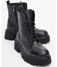 Resim Luvi Shoes Loreta Siyah Hakiki Deri Kadın Postal Bot Siyah 