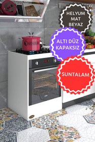 Resim Kenzlife Ankastre Fırın Modülü Kabini Helyum Mat Beyaz Suntalam 85(Y)*60(G)*57(D)ocak Dolabı Kapaksız Ayaksız 