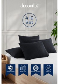 Resim Micro Fermuarlı Yastık Alezi Sıvı Geçirmez 4 Lü Set Yastık Koruyucu 50x70 Antrasit 