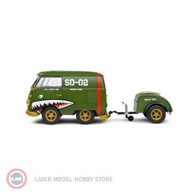 Resim 1:18 Solido 2023 Volkswagen Kool Kombi Army Fighter 2023 olive with decor 