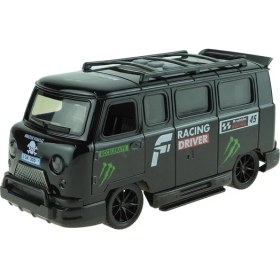 Resim Oyuncak Minibüs Işıklı Sesli Duman Çıkaran Sürtmeli Minibüs Siyah 