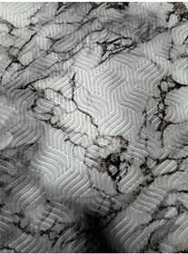 Resim Sarar 6m² Lastiksiz Halı Örtüsü Çizgili Desen Gri 