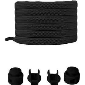 Resim Heel'sUp Antrasit Yassı Akıllı Kilitli Elastik Ayakkabı Bağcık / Elastic Shoelace Dark Grey Flat 