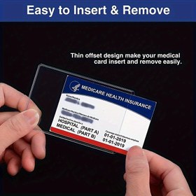 Resim 10 adet Su Geçirmez Kart Koruyucu Kılıf - Yeni Tıbbi Kartlar, Kredi Kartları, İş Kartları ve Sosyal Güvenlik Kartları için Şeffaf PVC Yumuşak Kapak 