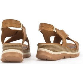 Resim Ziya, Kadın Hakiki Deri Dolgu Topuk Sandalet 1511020z2562 Taba 1511020z2562 320 Taba 