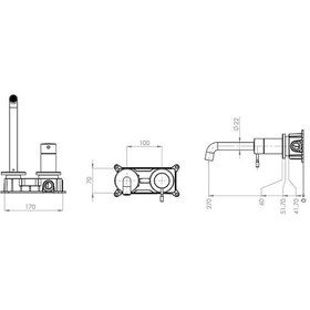 Resim Teska Atlas Ankastre Lavabo Bataryası Siyah 