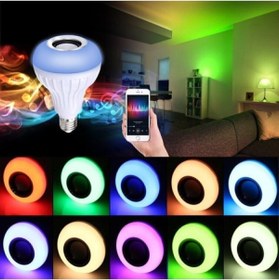 Resim Genel Markalar Uzaktan Kumandalı Gece Lambası Bluetooth Hoparlör Rgb Ampul Speaker Rgb Speaker Ampul 