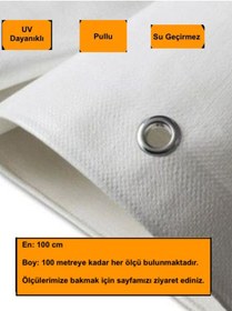 Resim 1x9 Metre Beyaz Balkon Örtüsü Branda, Balkon Çadır Bezi, Seperatörü, Uv Katkılı 