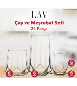 Resim 4 Adet Lav Alya 24 Parça Cam Çeyiz Seti 
