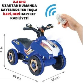 Resim Kumandalı Akülü Araba 6 Volt 2-4 Yaş Mavi 