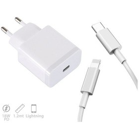 Resim Lightning To Type-C 18W Hızlı Şarj Cihazı Şarz Aleti 