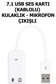 Resim Plus Bilişim Usb Ses Kartı Kablolu 3.5mm Uyumlu Kulaklık ve Mikrofon Çıkışlı, Usb Card, Usb Ses Harici 7.1 Kanal 