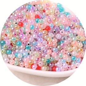 Resim 1000 adet 2mm Imitasyon Yeşim Boncuk, Düzgün Boyutlu Cam Pirinç Boncuklar, Kendin Yap Fransız Nakışı El Dikiş Boncukları 