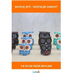 Resim Doğal Ahşap 3'lü Baykuş Takımı Ev Dekorasyonu 1 Adet 