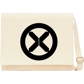 Resim X Men Logo Krem Kanvas Postacı Çantası - Krem 