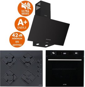 Resim Ferre Ve Afm Tech D086-SA + FM7700 + FM-BD2200 Rıa Sessiz Turbo Dijital Siyah Ankastre Set 