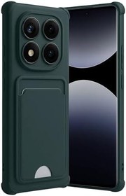 Resim Zipax Xiaomi Redmi İle Uyumlu Note 14 Pro Plus Kılıf Kartlıklı Soft Silikon Azn Kelvin Yeşil 