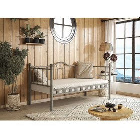 Resim Kamelya Sedir Metal Karyola - 90 X 200 Cm - Gri 90 x 200 