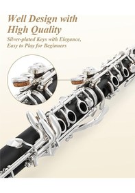 Resim Eastar Ecl-400 Black Ebonite Si Bemol Klarnet 