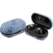 Resim Guess Lisanslı Klasik Metal Yazı Logolu Tws Kulak Içi Bluetooth Kulaklık Mavi 