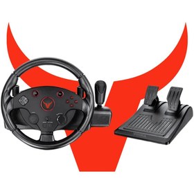 Resim Profesyonel Yarış Direksiyon Seti 270° Hissiyatlı Pedallı Tak Çalıştır Multifonksiyon Racing Wheel 