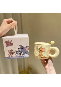 Resim Tom Ve Jerry Kaşıklı Kupa Bardak Renkli 