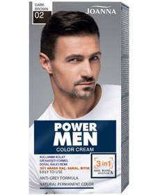 Resim Power Men Krem Boya 3ü1 Arada Saç Sakal Bıyık 02 Koyu Kahverengi 3 Adet 