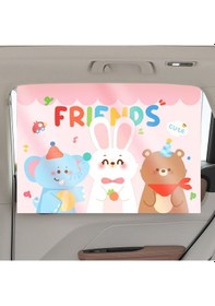 Resim Vantuz Araba Güneşlik Çocuk Arka Yan Cam İzolasyonu Güneş Koruyucu Karikatür Araba Perdesi, Stil: Fil Ayı 