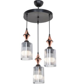 Resim Tuğbasan Axes Siyah Tepsili Karo Siyah Bakır 3lü Üçgen Füme Camlı 