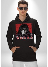 Resim Orochimaru Anime Kadın Erkek Siyah Kapüşonlu Sweatshirt Hoodie Siyah 